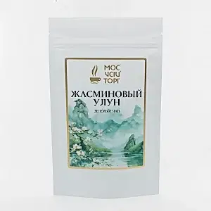 Улун с Жасмином - Чай зеленый дой-пак белый 150*210 100г - МЧТ