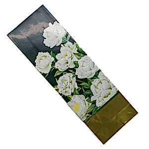 Пакет двухслойный, 80*50*240, "Пионы" золотой с печатью, 250 г